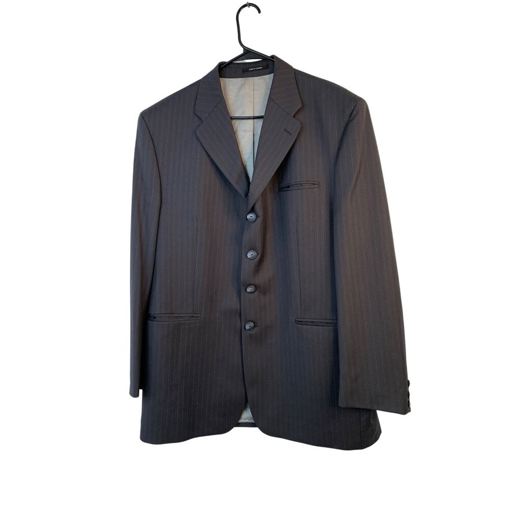 Fubu The Collection Mens 44R Wool Pinstripe Blazer suit Jacket Canada 8380 GUC